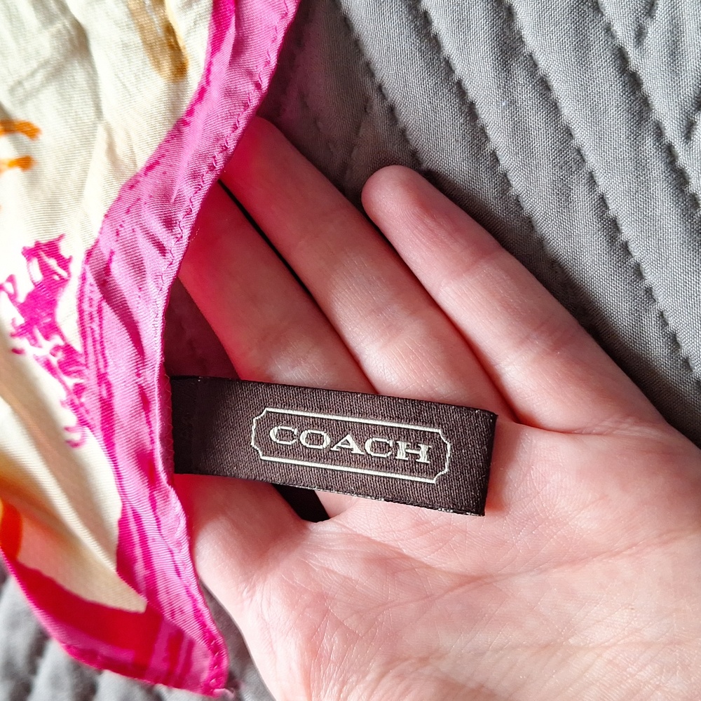 Coach 100% silk scarf - Picture 5 of 6